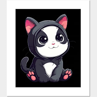 Adorable Cute Kawaii Cat in Costume Posters and Art